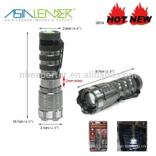 High Intensity and Cheap XPE Zoom Led Flashlight LED flashlight with battery